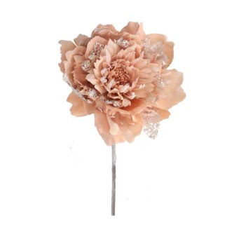 Fiore tessuto corallo cm20h20/30