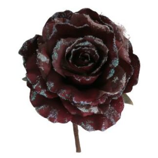 Fiore tessuto bordeaux con glitter cm18h10/19