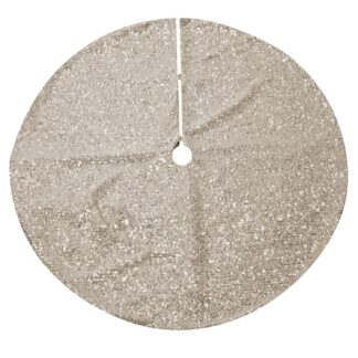 Copribase albero tessuto con pailette champagne cm ø90
