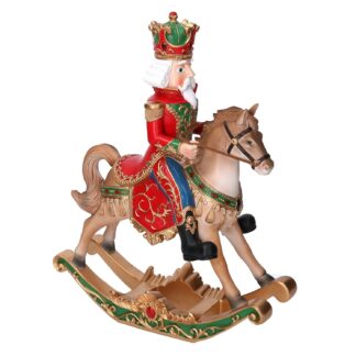 Soldatino resina con cavallo rosso cm32x13,5h39