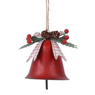 Campana metallo rosso cm8x8h6,2