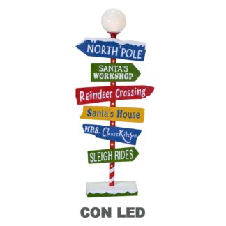 Cartello metallo indicazioni led multicolor cm46x16,5h106,5