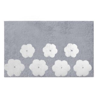 Tappetino bagno 100% cotone fiori perlaantiscivolo cm50x80x2