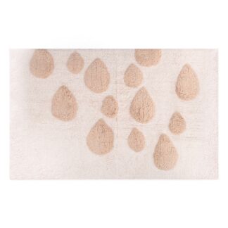 Tappetino bagno 100% cotone gocce cremaantiscivolo cm50x80x2
