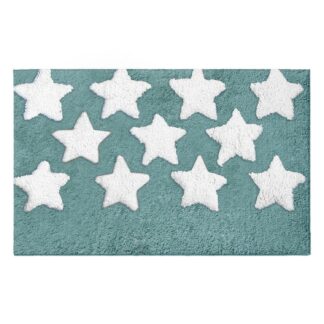 Tappetino bagno 100% cotone stelle acqua antiscivolo cm50x80x2