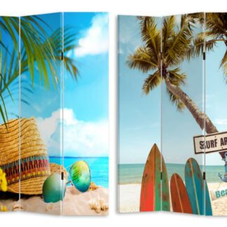 Paravento stampa 3 ante mare palme cm120,6x2,5h180