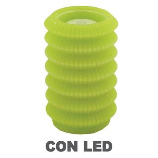 Candela led lanterna verde fontana cmø13,5h20