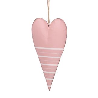 Cuore metallo rosa cm14/24x7,5x1,7