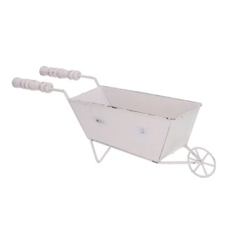 Svuotatasche metallo carriola bianco cm30,5x10h7,5