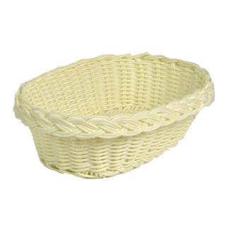 Cestina polyrattan bianco ovale cm23x18h6,5