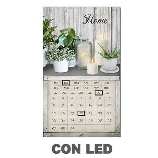 Quadro led con calendario bianco rettangolare cm30x50x1,8