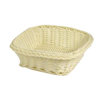 Cestina polyrattan bianco quadro cm16,5x16,5h5