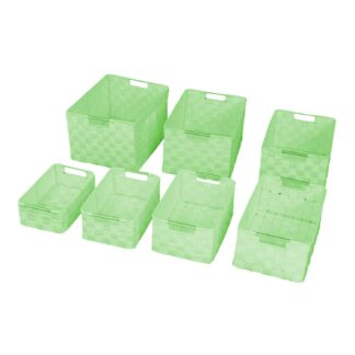 Cassetto poliestere 1-7 verde chiaro rettangolare cm38x28h21