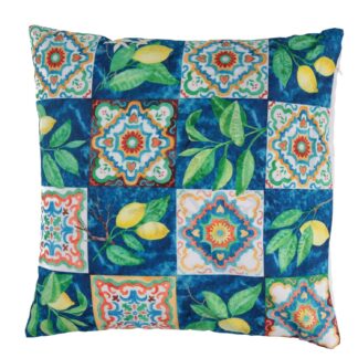 Fodera cuscino tessuto limoni e geometrie quadro cm40x40