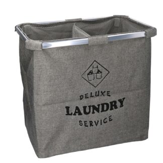 Cestone tessuto sacco grigio doppio pieghevole cm 54x34.5h50.5