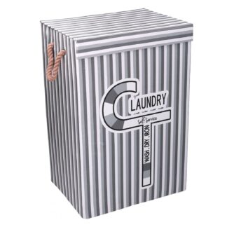 Cestone tessuto laundry grigio con coperchio cm40x30h60