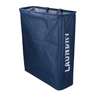 Cestone tessuto sacco blu rettangolare pieghevole cm55x19h66