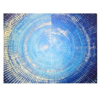 Quadro stampa bluetooth blu oro cm80x60x4