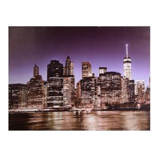 Quadro stampa bluetooth città notte cm80x60x4