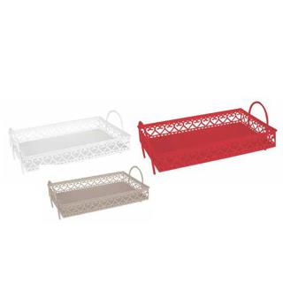 Vassoio metallo 1-3 cuori rettangolare cm40x26h1