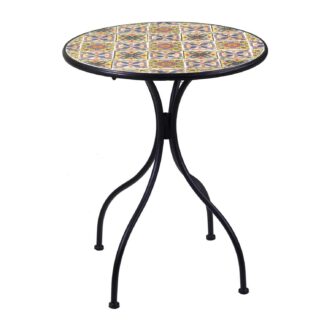 Tavolo mosaico metallo trapani tondo cmø60h75