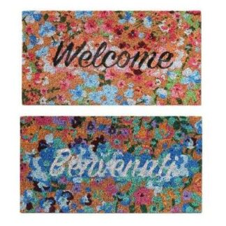 Zerbino cocco cm75x40x1,4 benvenuti fiori 2 assortiti