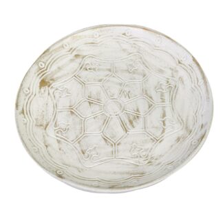 Centrotavola legno bianco tondo cmø34h3