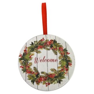 Addobbo legno led ghirlanda multicolor tondo cm12,7x12,7h1,8