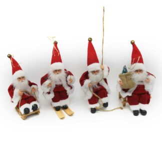 Babbo natale tessuto rosso 4 assortiti cmh18