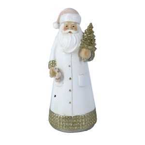 Babbo natale resina con albero bianco cm9x7h18
