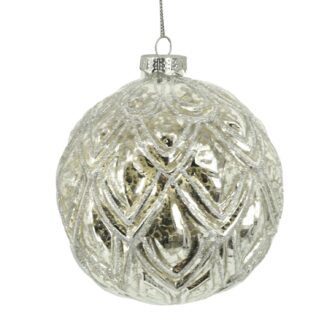 Sfera vetro argento cm ø12h12