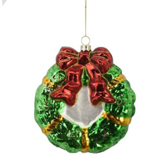 Ghirlanda vetro verde cm3,7h11