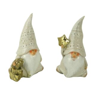 Babbo natale resina bianco 2 assortiti cm6x5h11,5