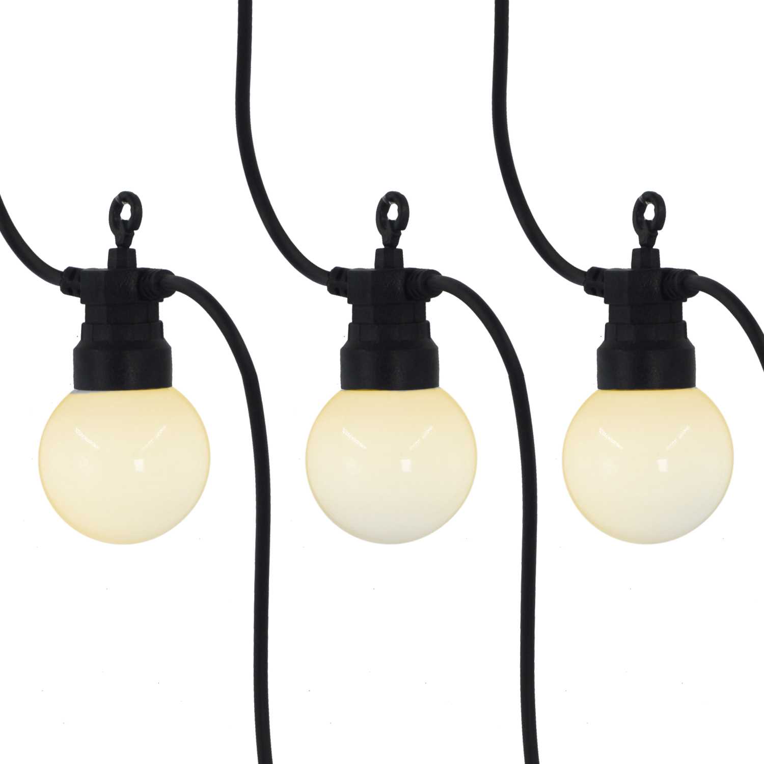 Catena plastica 5m 10 lampadine bianco caldo opaco - immagine 3