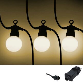 Catena plastica 5m 10 lampadine bianco caldo opaco