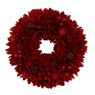 Coroncina con pigne bordeaux cm ø30h8