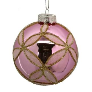 Sfera vetro rosa cm ø10h10
