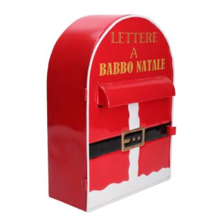 Cassetta posta metallo babbo natale rosso nbd-9060 cm22,5x12h30