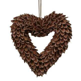 Cuore pigna bronzo cm13,5x2,5x14