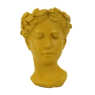 Portavaso resina busto oro cm14x16h21