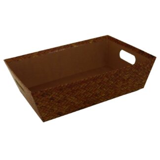 Cesta cartone effetto legno marrone rettangolare cm31x22h9