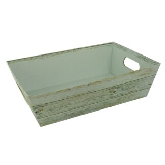 Cesta cartone effetto legno grigio rettangolare cm31x22h9