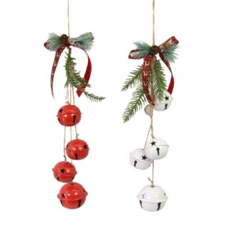 Campanello metallo bianco rosso 2 assortiti cm ø6h46