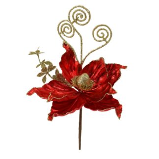 Fiore tessuto rosso cm ø19h38