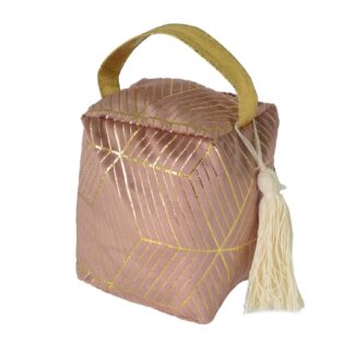 Fermaporta tessuto borsa rosa cm12x10h15/18