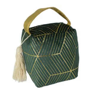 Fermaporta tessuto borsa verde cm12x10h15/18
