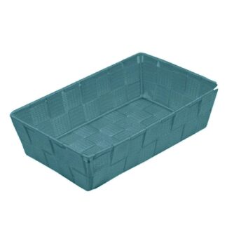 Cassetto poliestere verde acqua rettangolare cm25x16h7