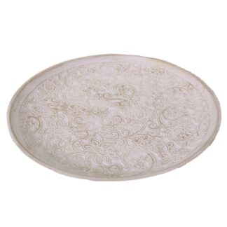 Centrotavola legno bianco tondo cm ø40h3,8