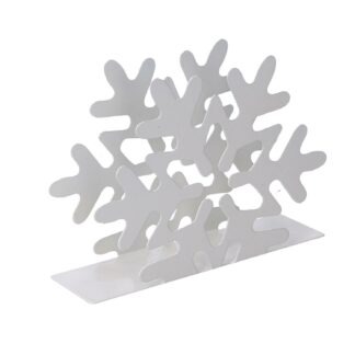 Portatovaglioli metallo fiocco neve bianco rettangolare cm14,5x4h10,5