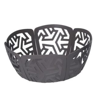 Cestina metallo frecce grigio tondo cm ø20h7